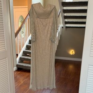 Elegant Long Sleeve Gold Dress